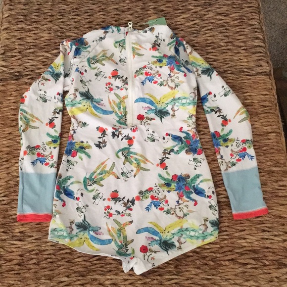 Funny Girl swimsuit/rash guard. NWT. Bright color flowers. Long sleeved. Size S - Picture 5 of 8